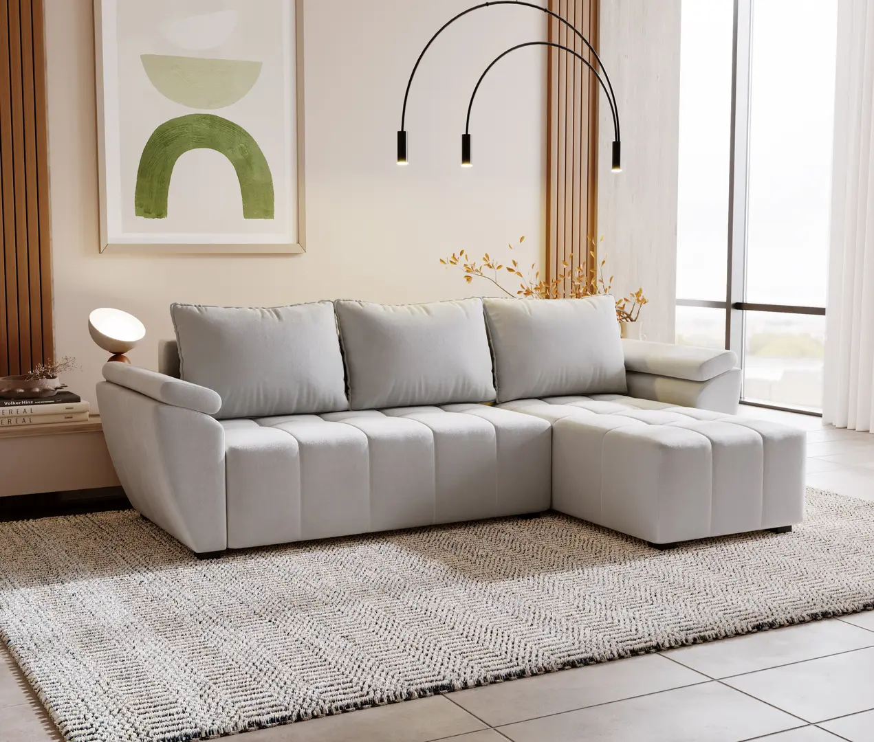 Canapea de colt Space Meble Zeus L Bis Monolith 84 (Gray Light)