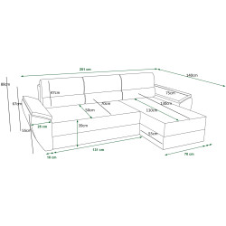 Диван угловой Space Meble Zeus L Bis Monolith 97 (Dark Graphite) Thumb