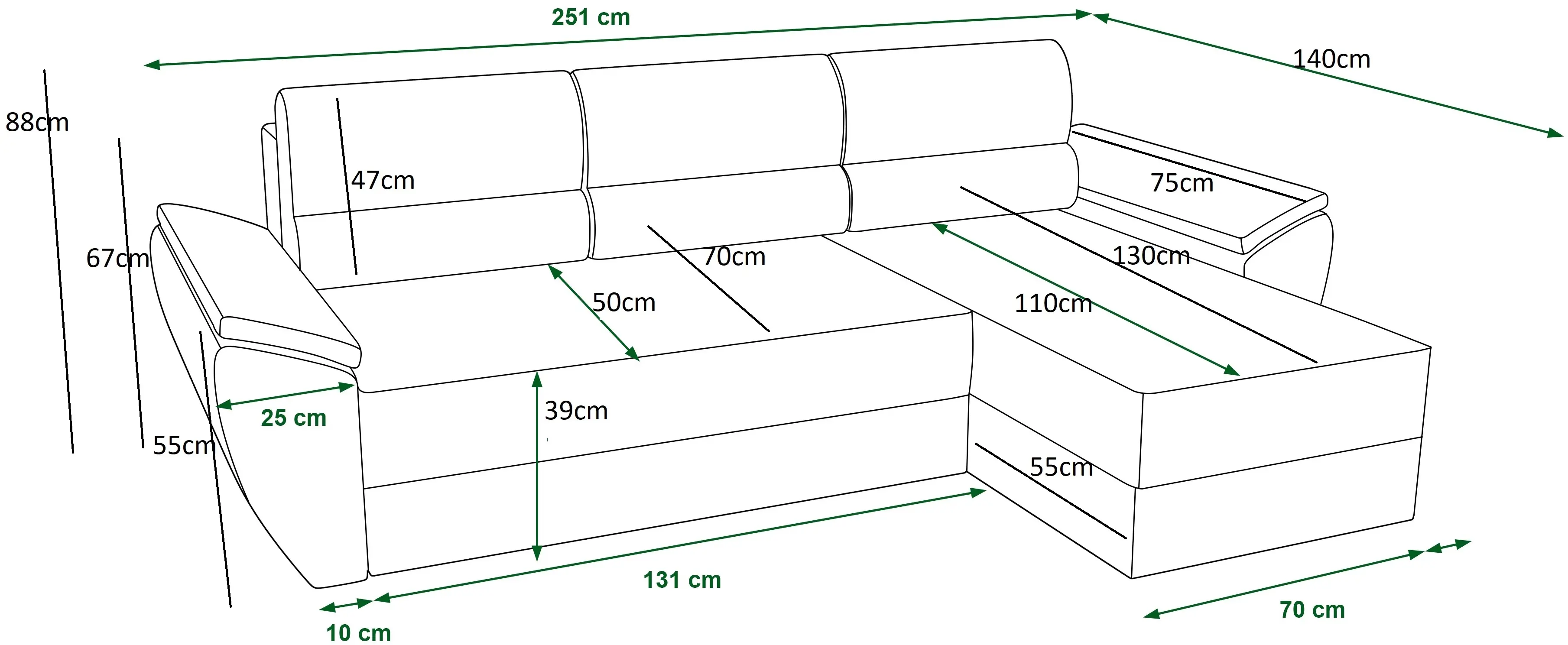 Диван угловой Space Meble Zeus L Bis Monolith 97 (Dark Graphite)