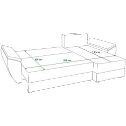 Диван угловой Space Meble Zeus L Bis Monolith 97 (Dark Graphite) Thumb