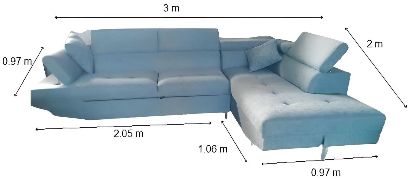 Диван угловой Studio Casa Pek Gusto Right (Grey-Blue) - 3