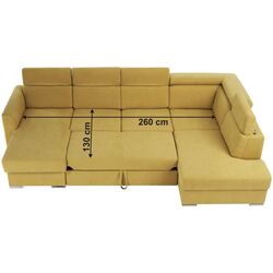 Canapea in forma de U extensibila Tempo Kondela Marieta U Right (Yellow) Thumb