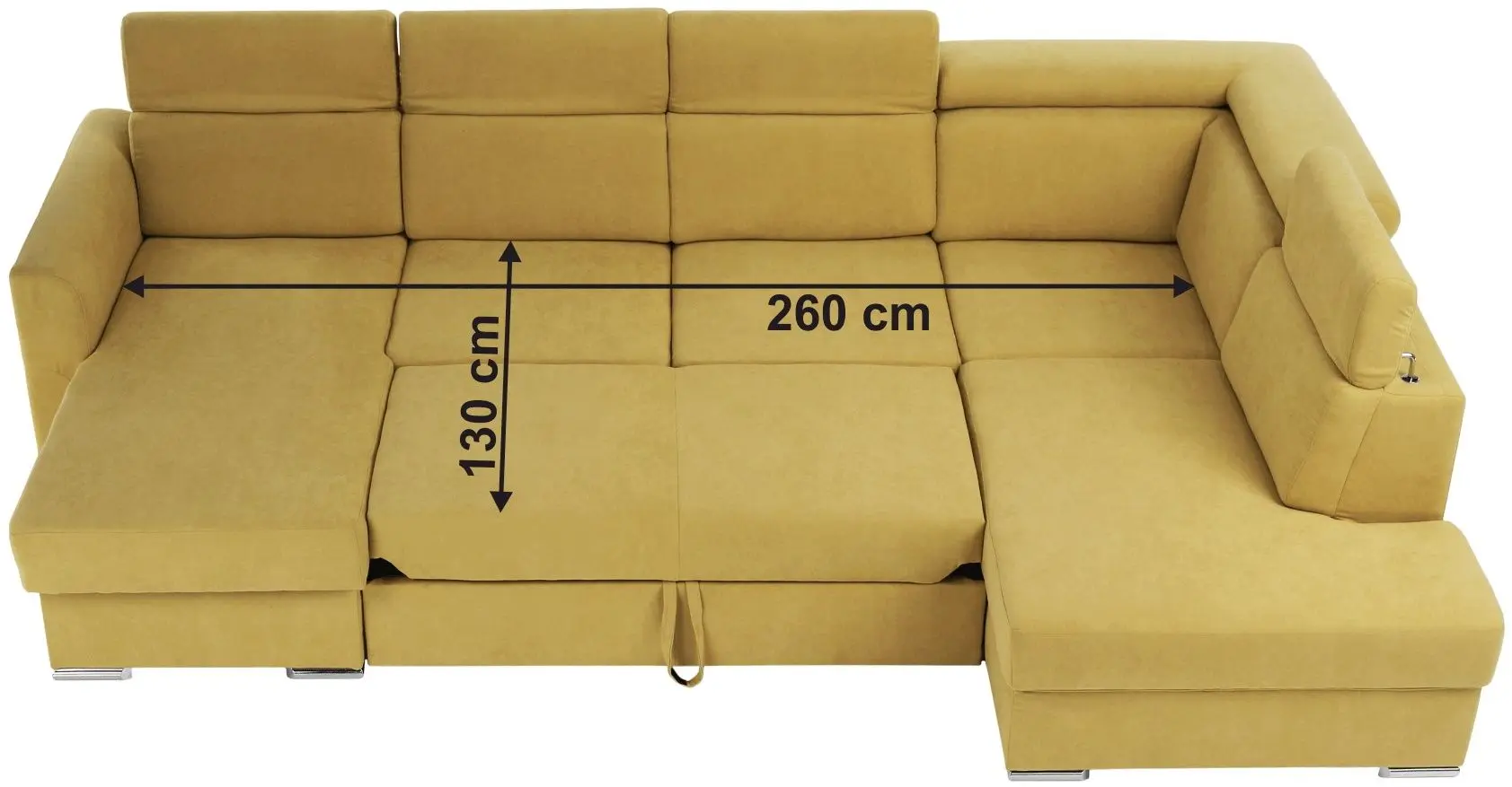 Canapea in forma de U extensibila Tempo Kondela Marieta U Right (Yellow)