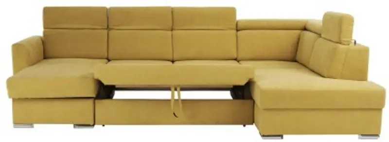 Canapea in forma de U extensibila Tempo Kondela Marieta U Right (Yellow)