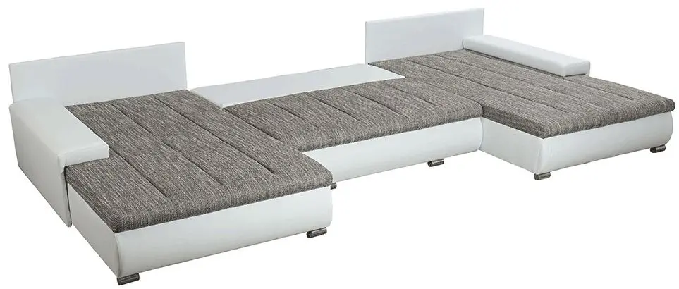 Canapea in forma de U extensibila Tempo Kondela Toniks U Uni (Gray/White)