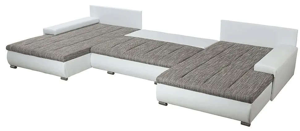 Canapea in forma de U extensibila Tempo Kondela Toniks U Uni (Gray/White)