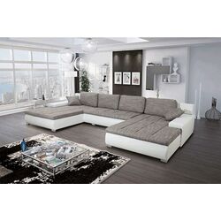 Canapea in forma de U extensibila Tempo Kondela Toniks U Uni (Gray/White) Thumb