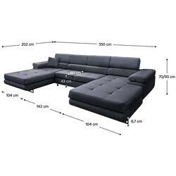 Canapea in forma de U Tempo Kondela Amareta U (Gray) Thumb