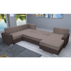 Диван П-образный Tempo Kondela Andres (Dark Brown/Grey) Thumb