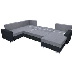 Canapea in forma de U Tempo Kondela Andres (Dark Grey/Grey) Thumb