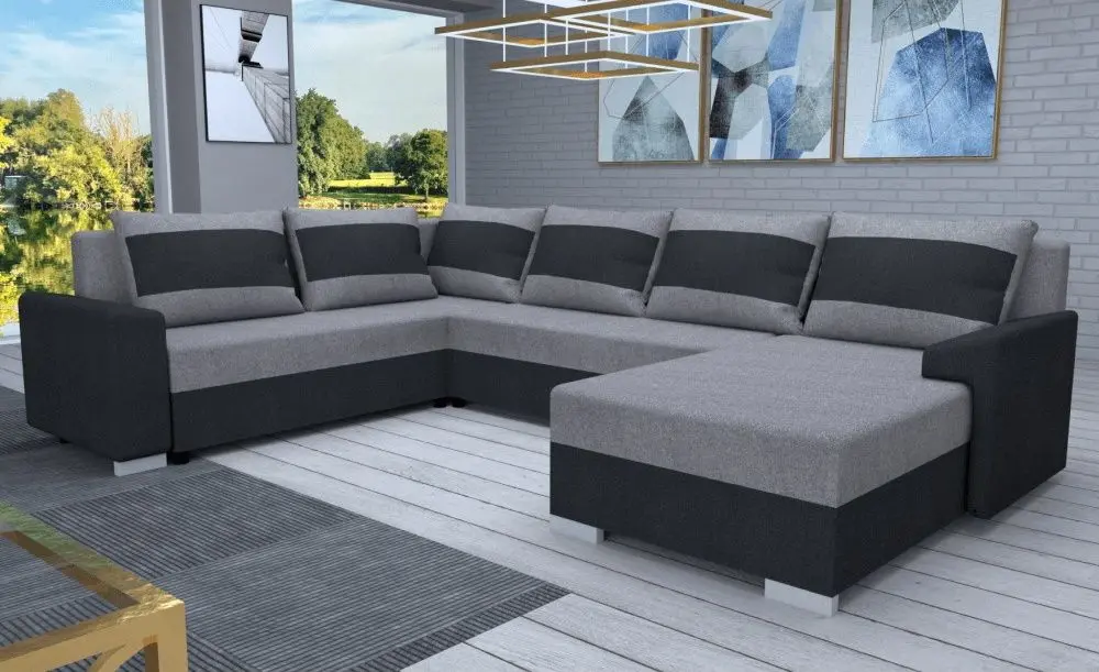 Canapea in forma de U Tempo Kondela Andres (Dark Grey/Grey)