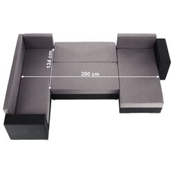 Canapea in forma de U Tempo Kondela Belen (Dark Grey/Grey) Thumb