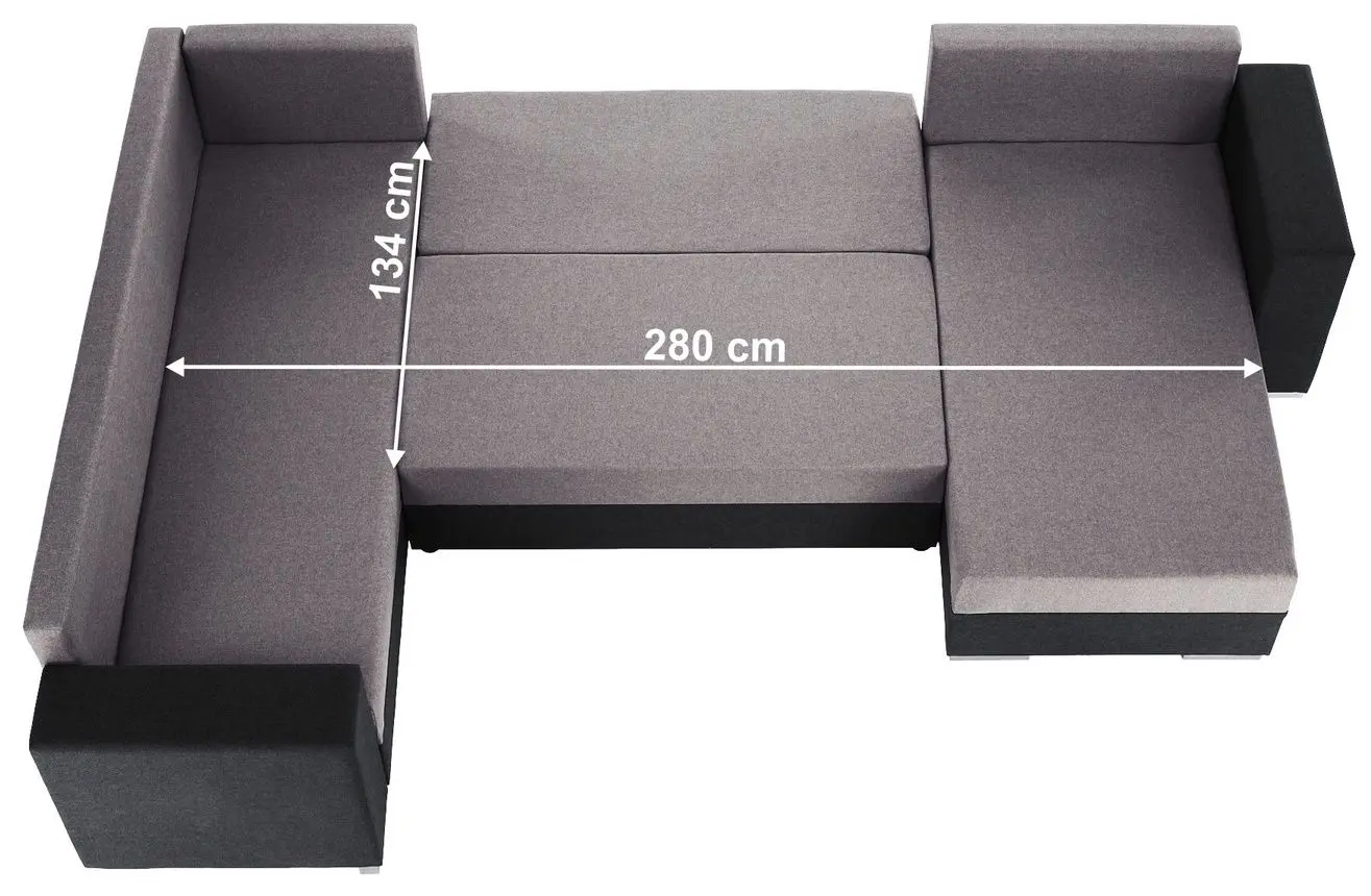 Canapea in forma de U Tempo Kondela Belen (Dark Grey/Grey) - 3