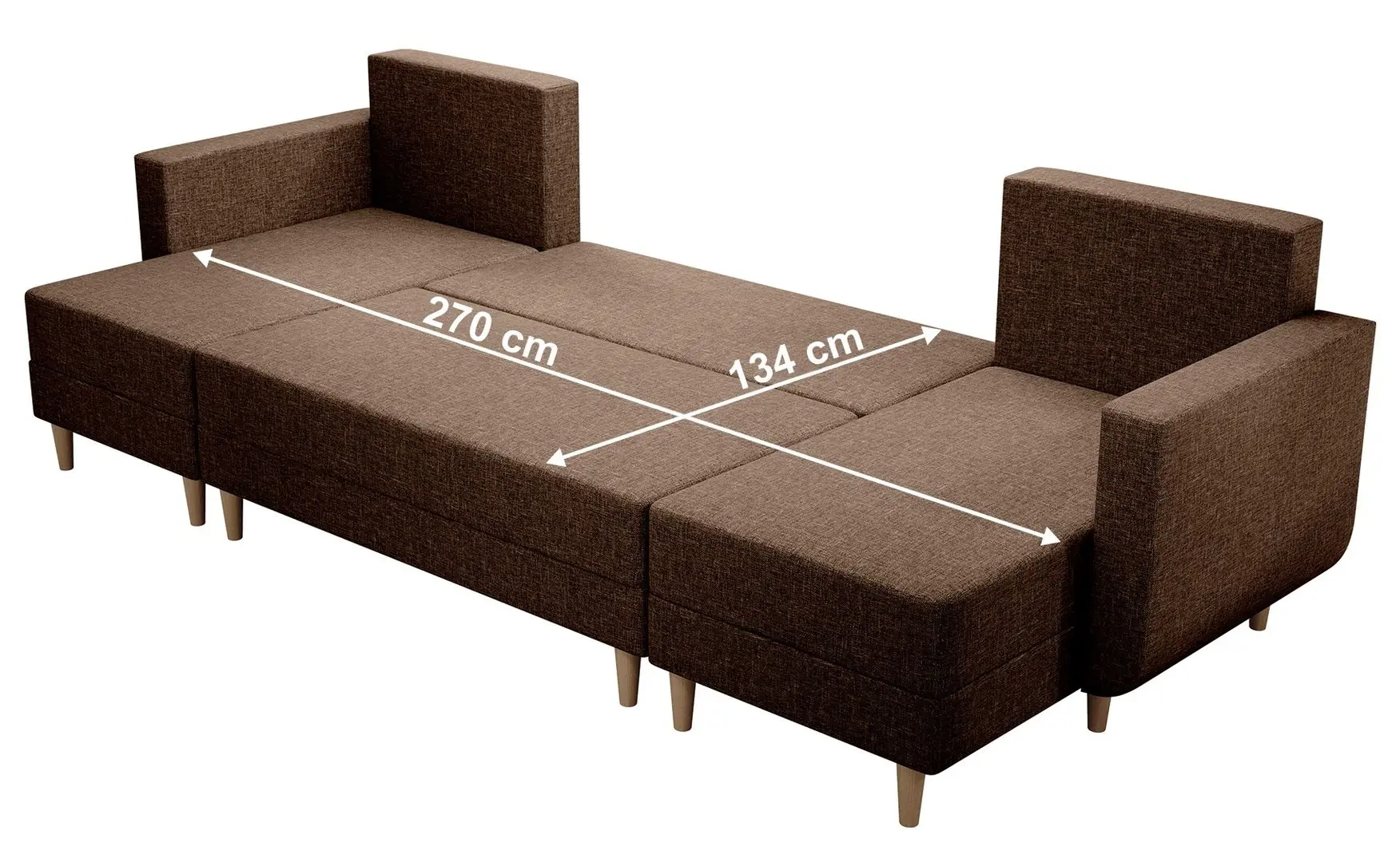 Canapea in forma de U Tempo Kondela Beny U (Brown) - 3