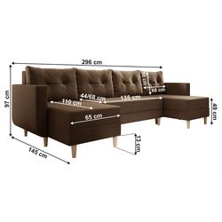Canapea in forma de U Tempo Kondela Beny U (Brown) Thumb