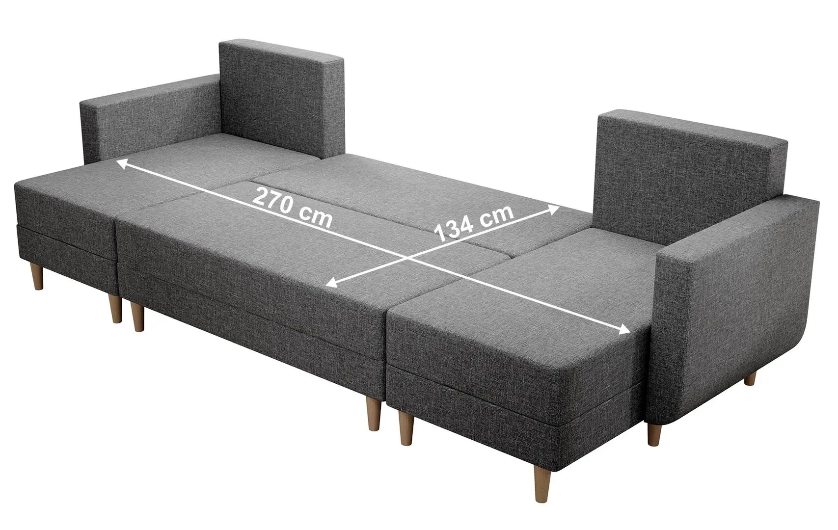 Canapea in forma de U Tempo Kondela Beny U (Gray) - 4