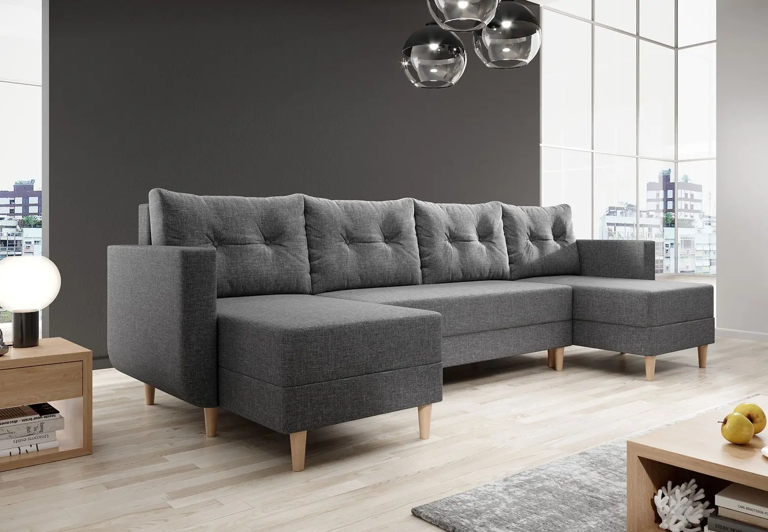 Canapea in forma de U Tempo Kondela Beny U (Gray)