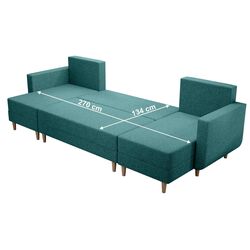 Canapea in forma de U Tempo Kondela Beny U (Turquoise) Thumb