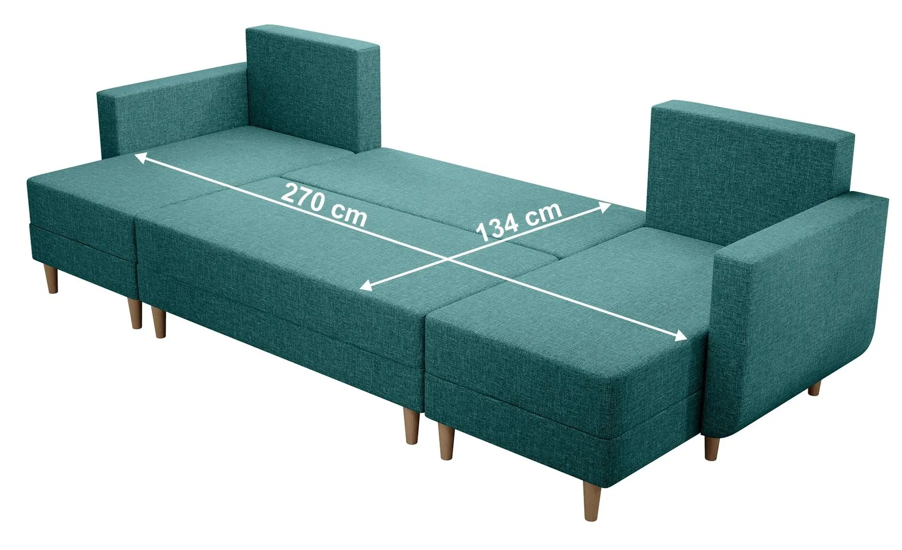 Canapea in forma de U Tempo Kondela Beny U (Turquoise) - 5
