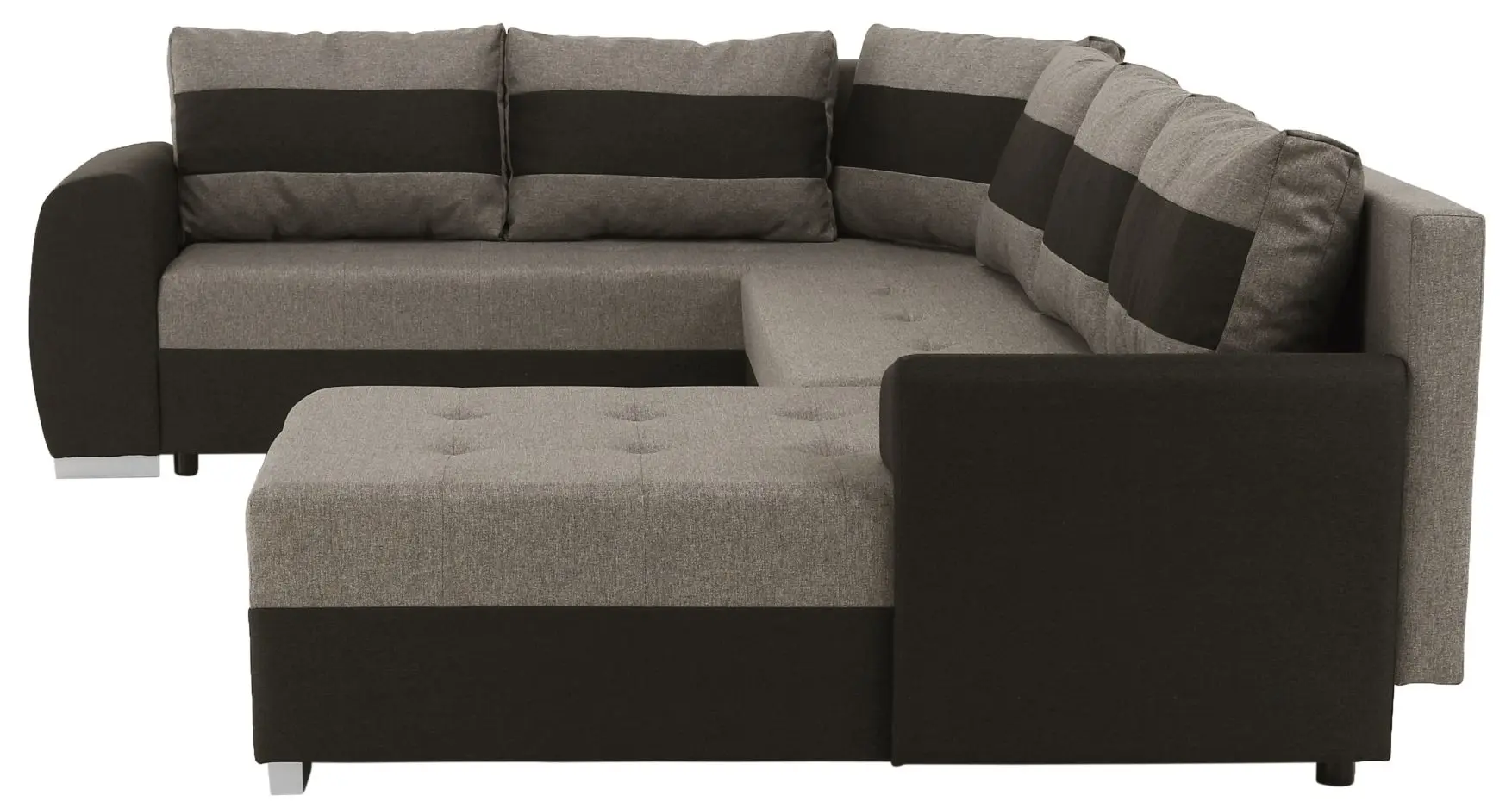 Диван П-образный Tempo Kondela Bonn (Brown-Gray/Black) - 4
