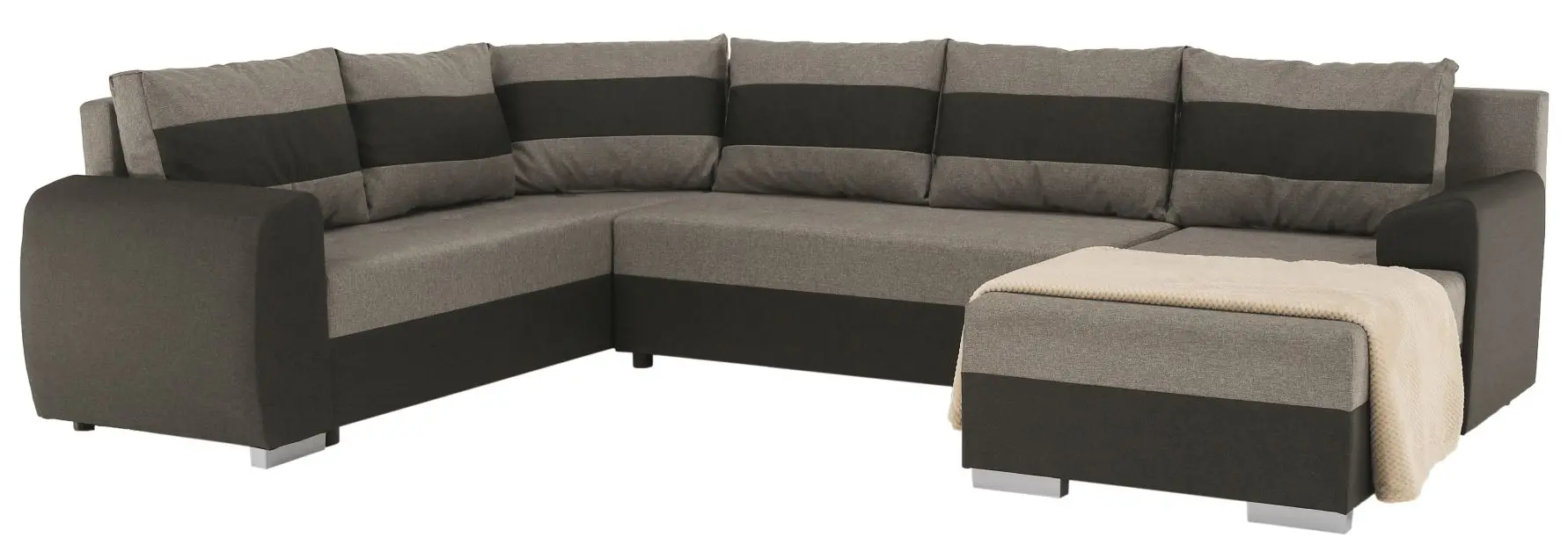 Диван П-образный Tempo Kondela Bonn (Brown-Gray/Black) - 5