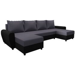 Canapea in forma de U Tempo Kondela Dakar (Grey/Black) Thumb