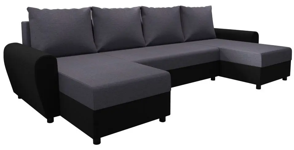 Canapea in forma de U Tempo Kondela Dakar (Grey/Black) - 4