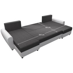 Canapea in forma de U Tempo Kondela Dakar (Grey/White) Thumb
