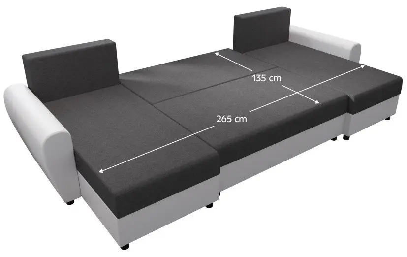 Canapea in forma de U Tempo Kondela Dakar (Grey/White) - 3