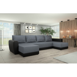 Canapea in forma de U Tempo Kondela Dakar New U Twist 20 (Gray/Black)