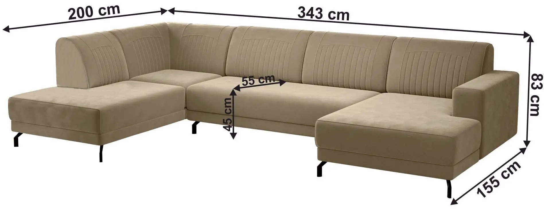 Canapea in forma de U Tempo Kondela Erosa U Left (Cream) - 2