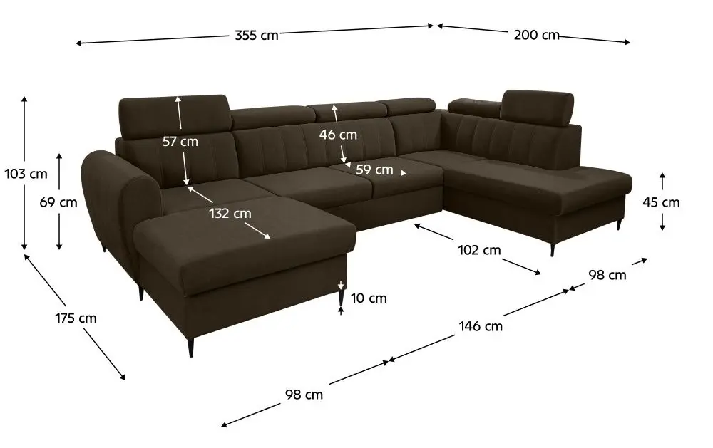 Диван П-образный Tempo Kondela Korio U Left (Brown)