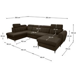 Диван П-образный Tempo Kondela Korio U Right (Brown) Thumb