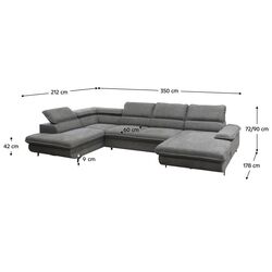 Canapea in forma de U Tempo Kondela Manty U Left (Gray) Thumb