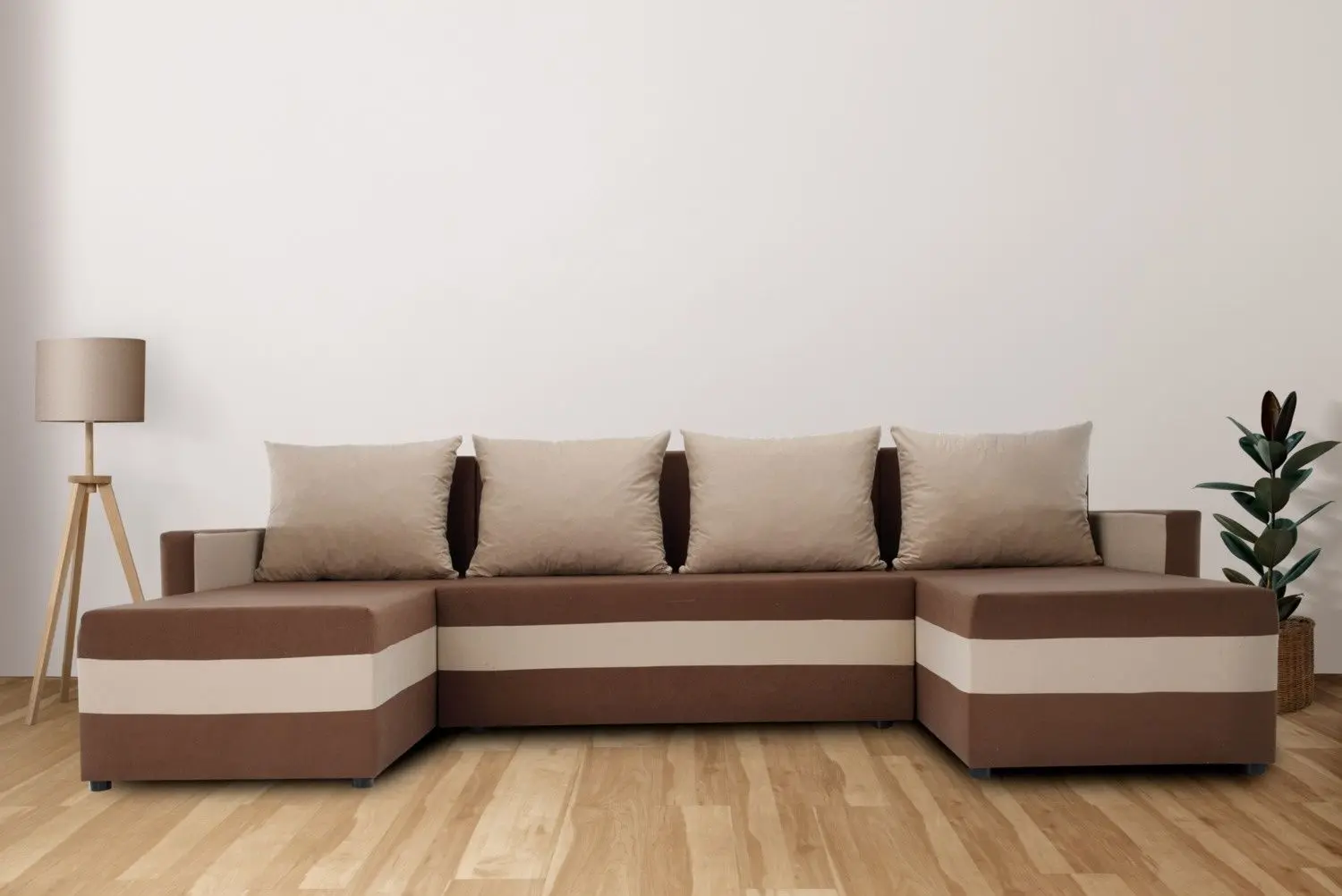 Диван П-образный Tempo Kondela Paulita (Brown/Beige)