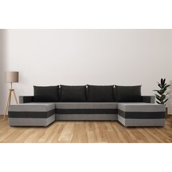 Диван П-образный Tempo Kondela Paulita (Grey/Black)