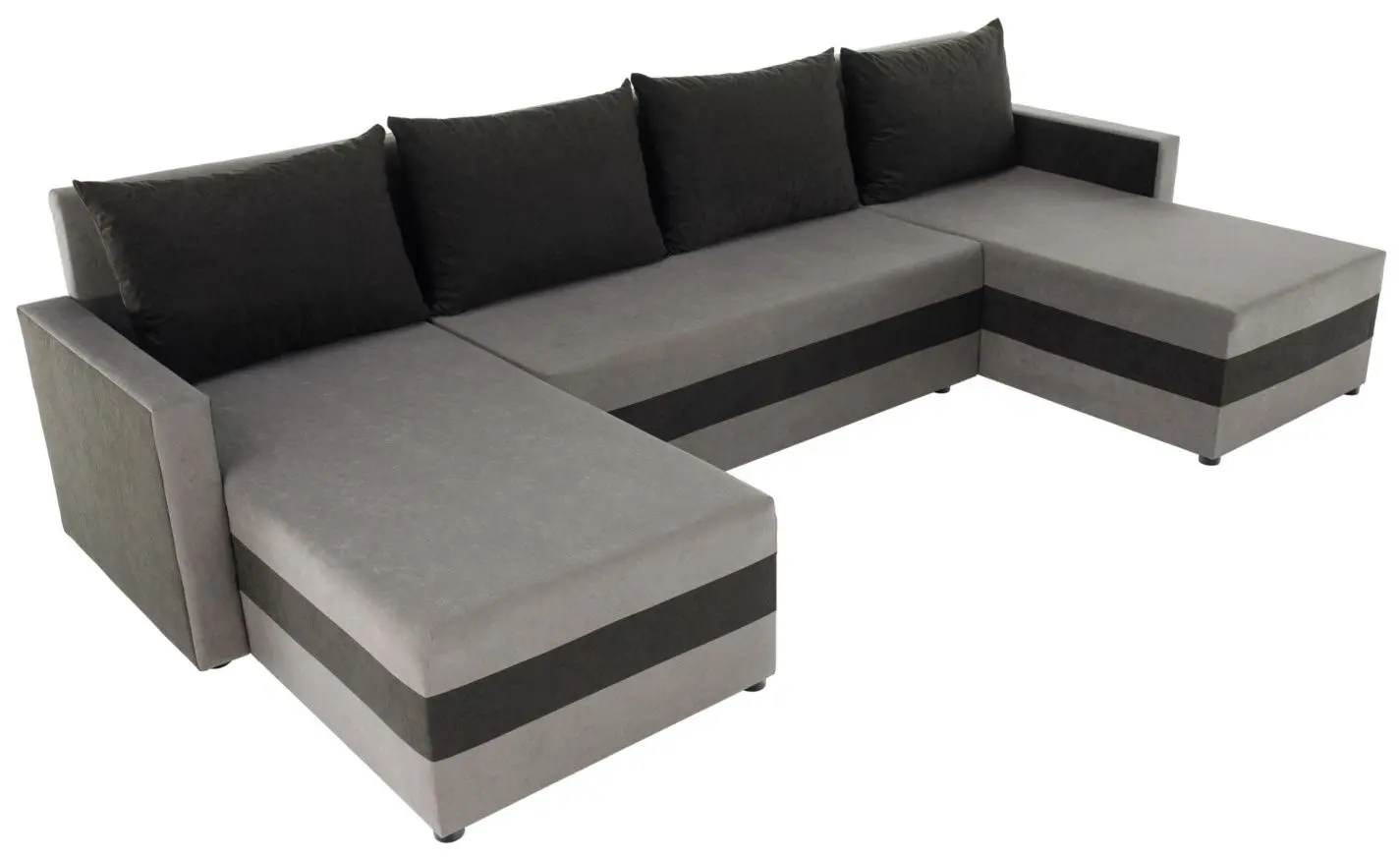 Диван П-образный Tempo Kondela Paulita (Grey/Black)