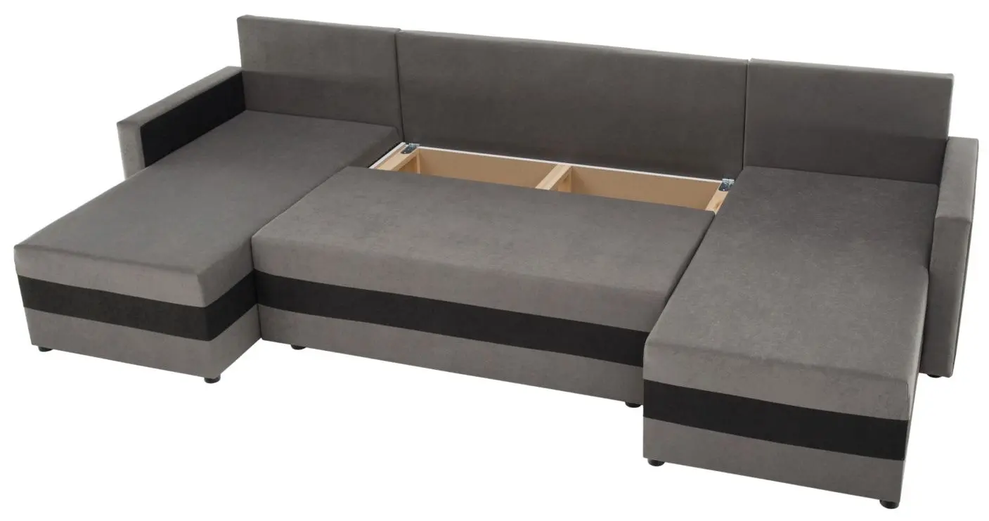 Диван П-образный Tempo Kondela Paulita (Grey/Black)
