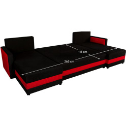 Диван П-образный Tempo Kondela Paulita U Alova 04/U Alova 46 (Black/Red) Thumb