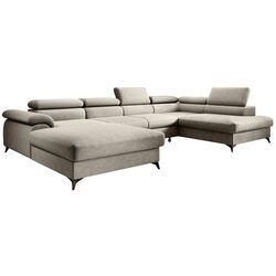 Canapea in forma de U Tempo Kondela Poly Roh Right (Beige) Thumb