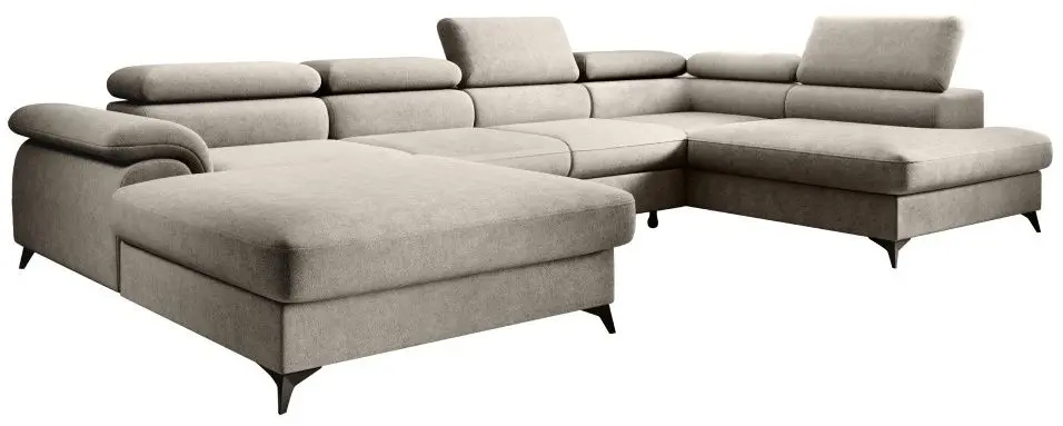 Canapea in forma de U Tempo Kondela Poly Roh Right (Beige)