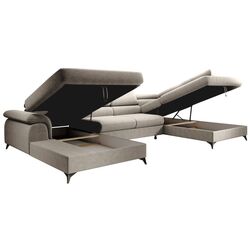 Canapea in forma de U Tempo Kondela Poly Roh Right (Beige) Thumb