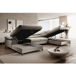 Canapea in forma de U Tempo Kondela Poly Roh Right (Beige) Thumb