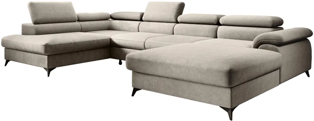 Canapea in forma de U Tempo Kondela Poly Roh U Left Whisper 02 (Beige)