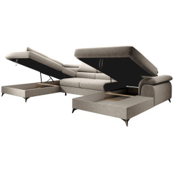 Canapea in forma de U Tempo Kondela Poly Roh U Left Whisper 02 (Beige) Thumb