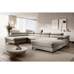 Canapea in forma de U Tempo Kondela Poly Roh U Left Whisper 02 (Beige)