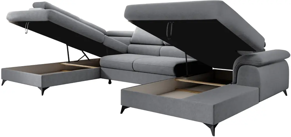 Canapea in forma de U Tempo Kondela Poly Roh U Left Whisper 17 (Gray)