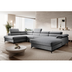 Canapea in forma de U Tempo Kondela Poly Roh U Left Whisper 17 (Gray)
