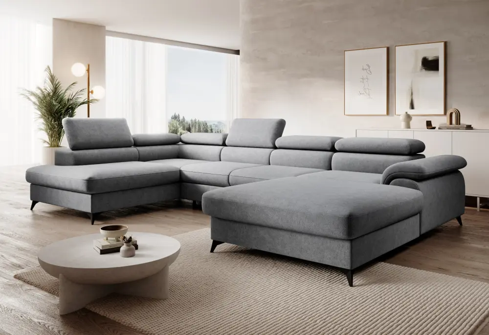 Canapea in forma de U Tempo Kondela Poly Roh U Left Whisper 17 (Gray)