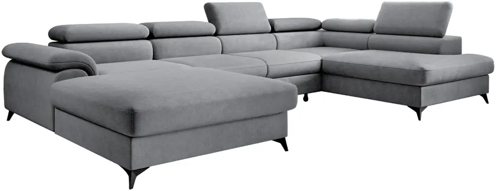 Canapea in forma de U Tempo Kondela Poly Roh U Right (Gray)